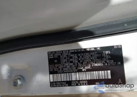 2005 Toyota Sequoia Sr5 V8 from USA, damaged, VIN 5TDZT34A55S261017